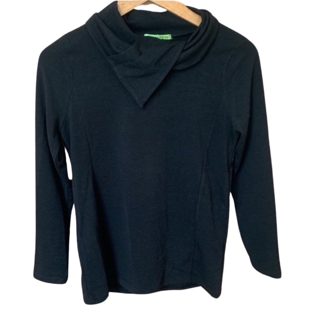 Trisha Tyler Womens Small Black Cowl Neck Long Sleeve Stretch Knit Top